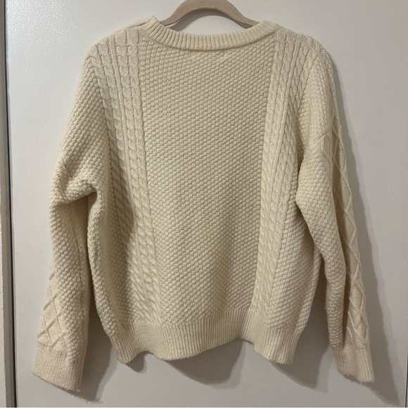 LIGHT BEIGE CABLE KNIT SWEATER - Picture 3 of 3